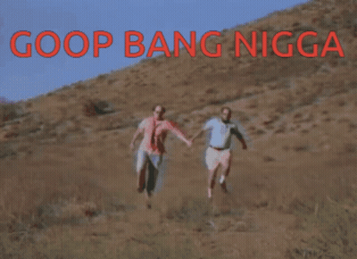 Couple Running In Field Saying Goop Bang Nigga GIF
