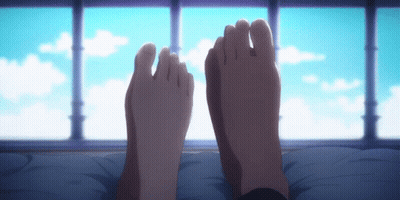 Couple's Feet In Front Of Window GIF