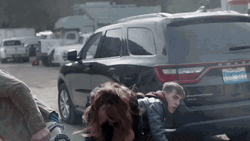 Couple Shocked Reaction Sudden Look Up GIF
