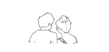 Couple Sitting Together Comfort Hug Animation GIF