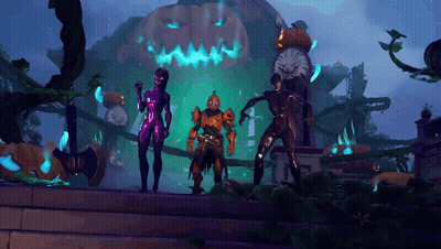 Couple Standing In Front Of Pumpkin GIF