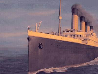 Couple Standing On Deck Of Titanic GIF