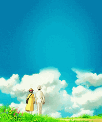 Couple Walking Anime Scenery GIF