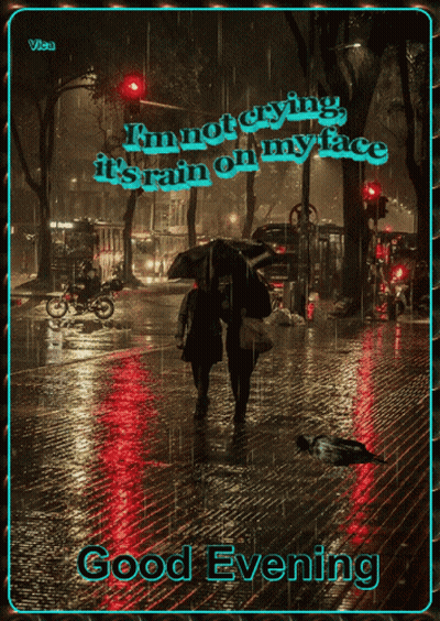 Couple Walking In Rain Not Crying It's Rain On My Face GIF