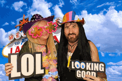 Couples On Vegas Vacation Party Photobooth GIF
