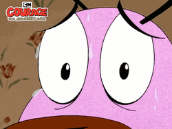 Courage Dog Is Sweating Meme GIF