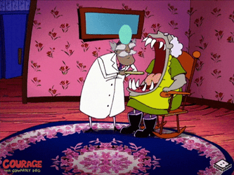Courage The Cowardly Dog Doctor Bitten GIF