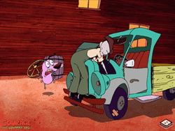 Courage The Cowardly Dog Fixing The Car GIF