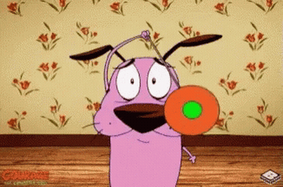 Courage The Cowardly Dog Holding Frisbee GIF