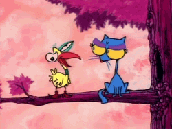 Courage The Cowardly Dog Sitting With Birdy GIF