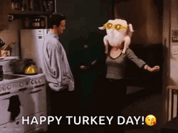 Courteney Cox Turkey On Head Happy Turkey Day GIF
