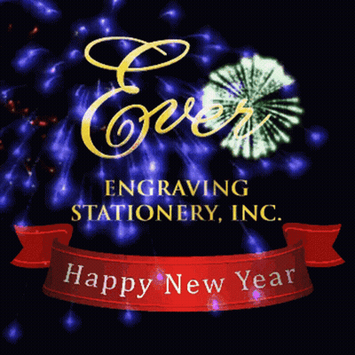 Cover Engraving Stationery Inc. Logo With Fireworks GIF