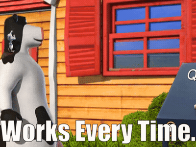 Cow In Front Of House Saying Works Every Time GIF