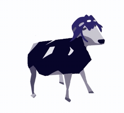 Cow In Sweater And Purple Hat GIF