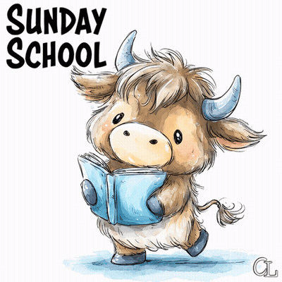 Cow Reading Book Sunday School GIF