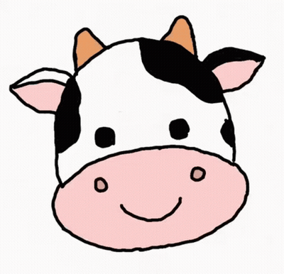 Cow's Head With Pink And Black Nose GIF