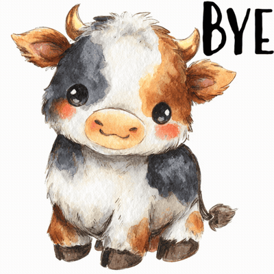 Cow Saying Bye GIF