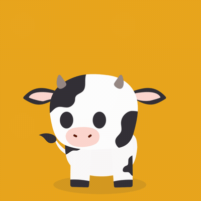 Cow With Horns Says What's That On Yellow Background GIF