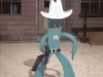 Cowboy Gumby Drawing Gun GIF