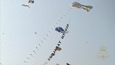 Cowboy Hat Man Holding Megaphone In Front Of Kite Flyer GIF