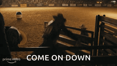 Cowboy Hat Man Jumping Fence Come On Down GIF