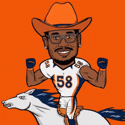 Cowboy Hat Man Number 58 Riding Horse GIF