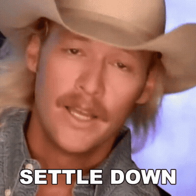 Cowboy Hat Man Sayin' Settle Down GIF