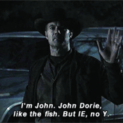 Cowboy Hat Man Saying I'm John John Dorie Like The Fish But Ie No Y GIF