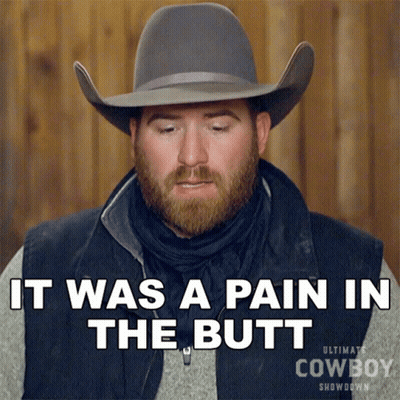 Cowboy Hat Man Saying It Was A Pain In The Butt GIF