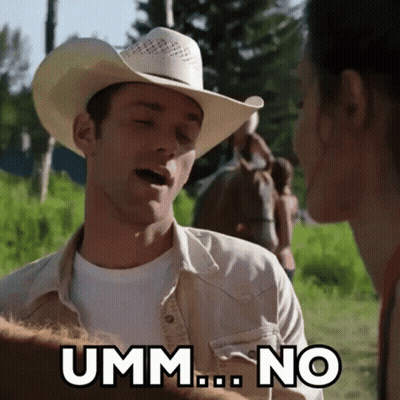 Cowboy Hat Man Saying Umm No GIF
