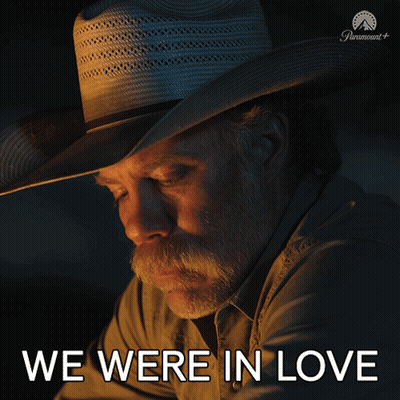 Cowboy Hat Man Saying We Were In Love Paramount+ Ad GIF