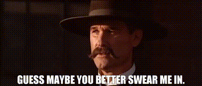 Cowboy Hat Man Says Guess Maybe You Better Swear Me In GIF