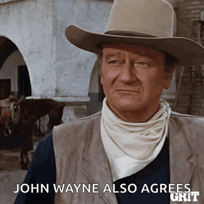Cowboy Hat Man Says John Wayne Also Agrees GIF