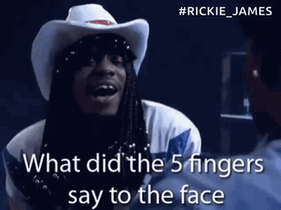 Cowboy Hat Man Says What Did The 5 Fingers Say To The Face GIF