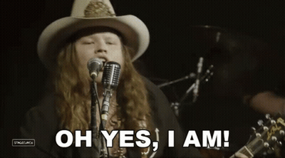 Cowboy Hat Man Singing Oh Yes I Am GIF