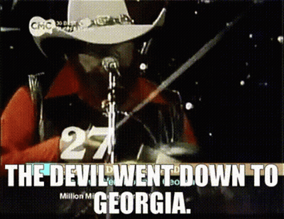 Cowboy Hat Man Singing The Devil Went Down To Georgia GIF