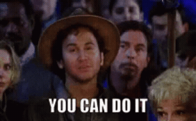 Cowboy Hat Man Telling Crowd You Can Do It GIF