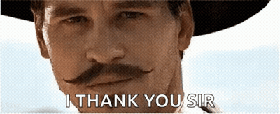 Cowboy Hat Man With Mustache Says I Thank You Sir GIF