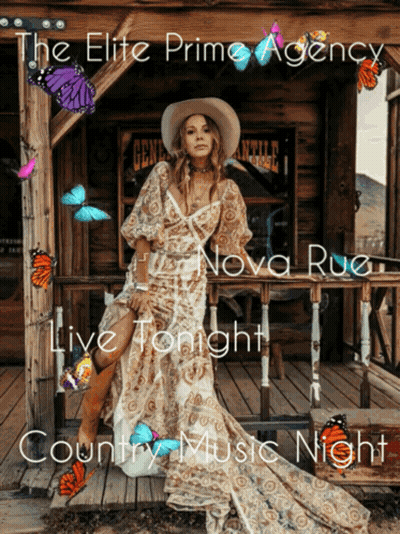 Cowboy Hat Woman With Butterflies Live Tonight Country GIF