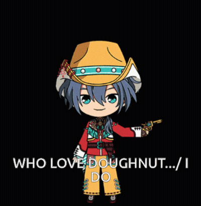 Cowboy Holding Donut And Gun GIF