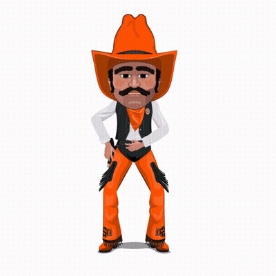 Cowboy In Orange Hat And Orange Pants GIF