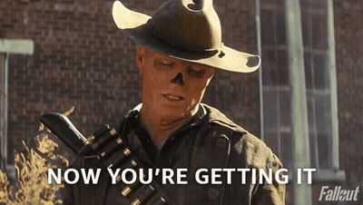 Cowboy In Skull Mask Saying Now You're Getting It GIF