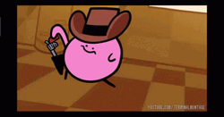 Cowboy Kirbo Firing Guns GIF