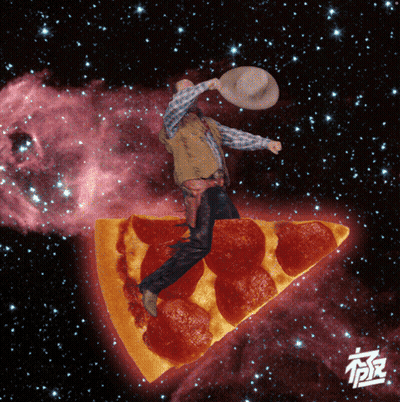 Cowboy Riding Pepperoni Pizza GIF