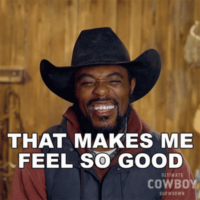 Cowboy Smiling Saying That Makes Me Feel So Good GIF