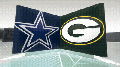 Cowboys And Green Bay Packers Logo On Display GIF