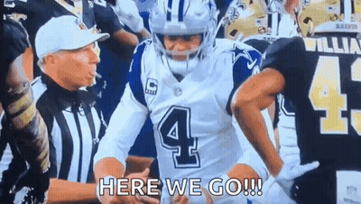 Cowboys Football Player Saying Here We Go To Referee GIF