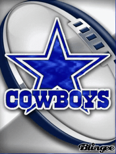 Cowboys Logo Blue Star On Silver Background GIF