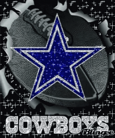 Cowboys Logo With Football Background GIF