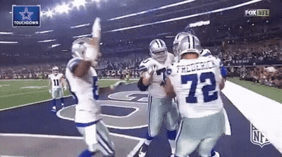 Cowboys Players Celebrating On Field GIF